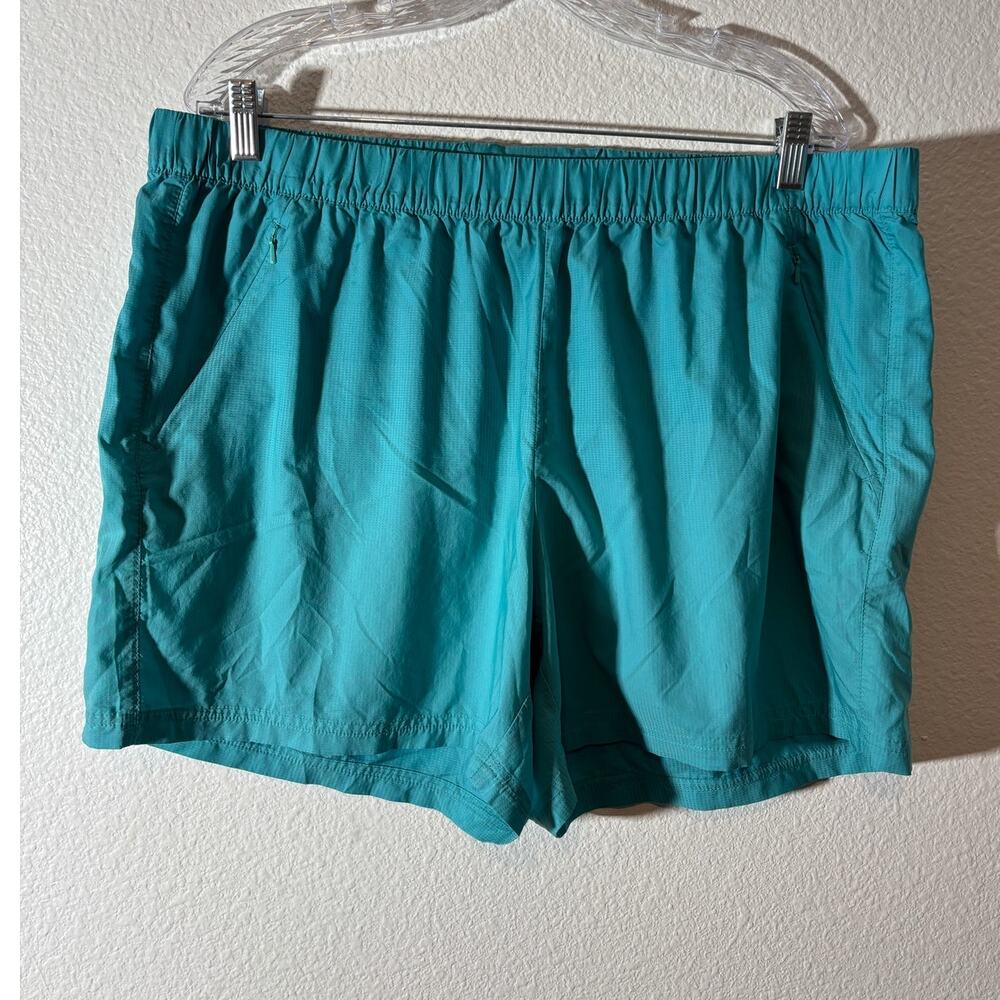 Columbia Women's Size XL 5" Inseam Teal Blue-Green Pull-On Elastic Waist Shorts